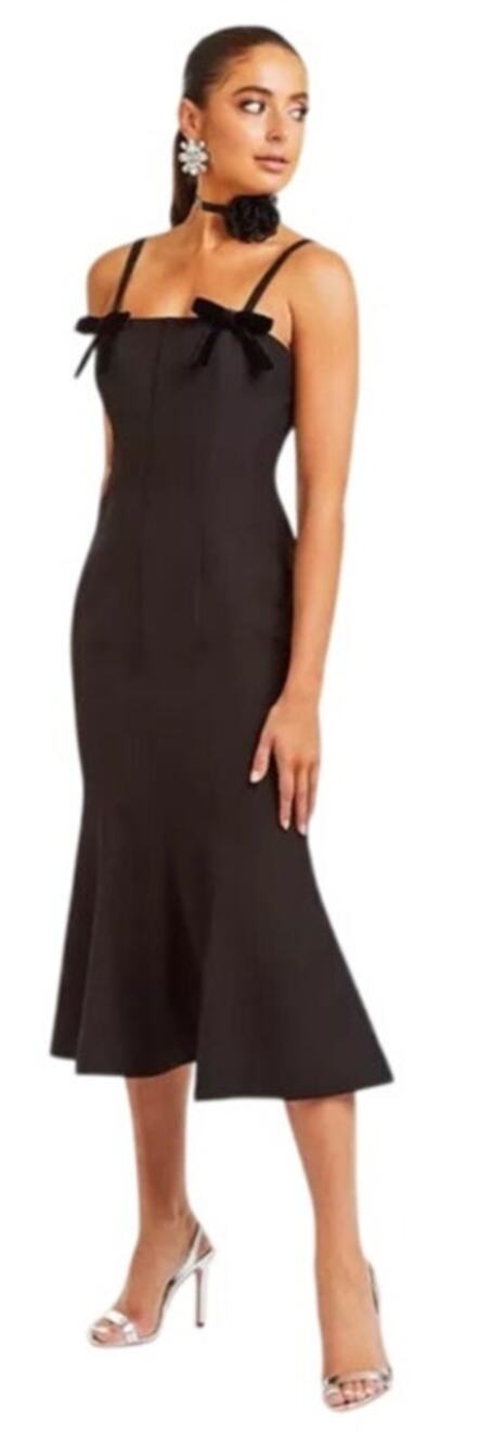 Mestiza New York Calista Midi Black Sleeveless $395 Dress Size 2 NWT